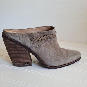 Sam Edelman Alison Mules Size 8M Suede Western Style Chunky Block Heel